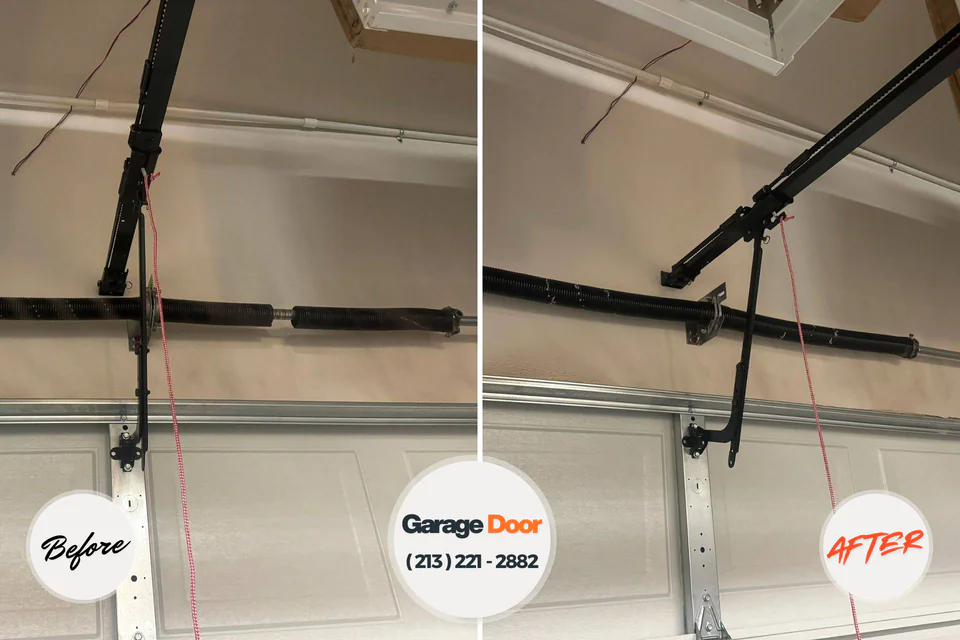 Before and after: garage door repair Gananda, NY
